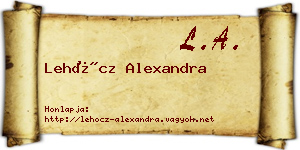 Lehőcz Alexandra névjegykártya